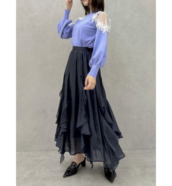 dazzlin「ショルダーフラワーニットプルオーバー」|ニット・セーター|