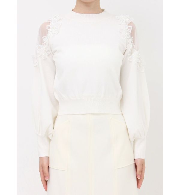 dazzlin「ショルダーフラワーニットプルオーバー」|ニット・セーター|