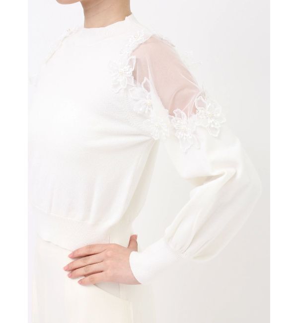 dazzlin「ショルダーフラワーニットプルオーバー」|ニット・セーター|