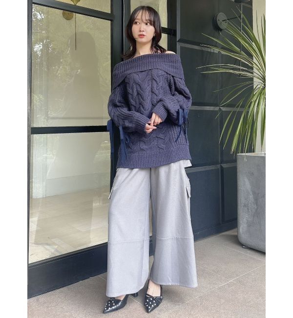 dazzlin「オフショルボリュームケーブルトップス」|ニット・セーター|