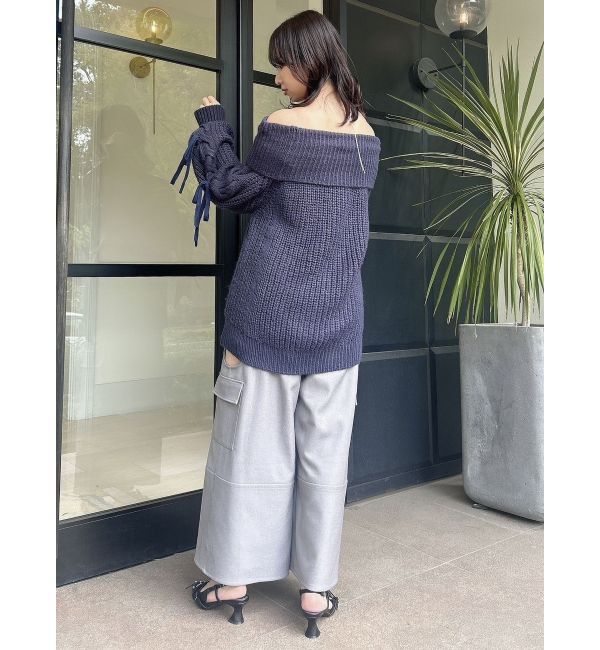 dazzlin「オフショルボリュームケーブルトップス」|ニット・セーター|