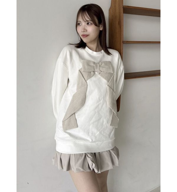 dazzlin「リボンディティールカットプルオーバー」|Tシャツ・カットソー|