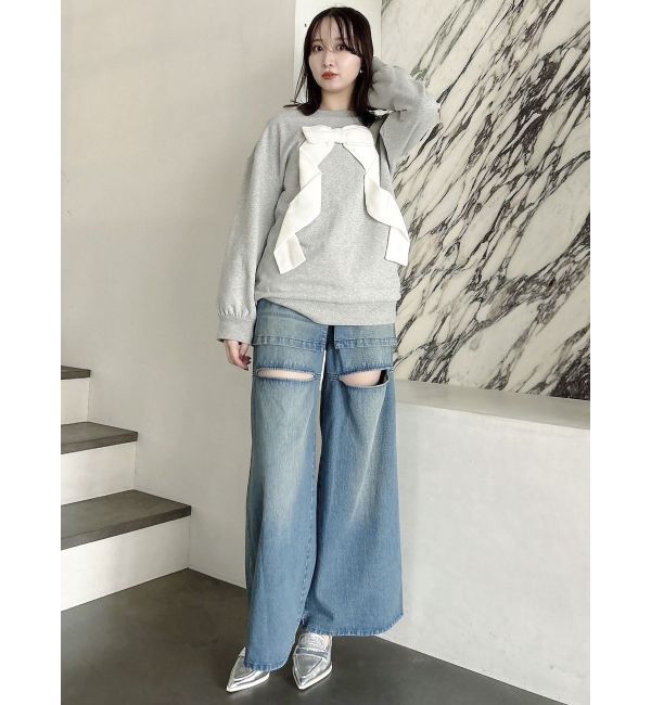 dazzlin「リボンディティールカットプルオーバー」|Tシャツ・カットソー|