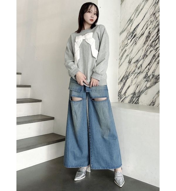 dazzlin「リボンディティールカットプルオーバー」|Tシャツ・カットソー|