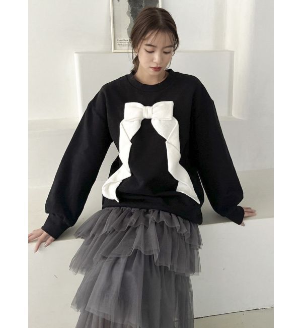 dazzlin「リボンディティールカットプルオーバー」|Tシャツ・カットソー|