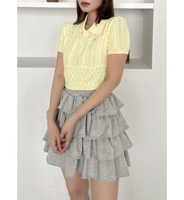 dazzlin「ハピネスカラーポロニット」|ニット・セーター|イエロー