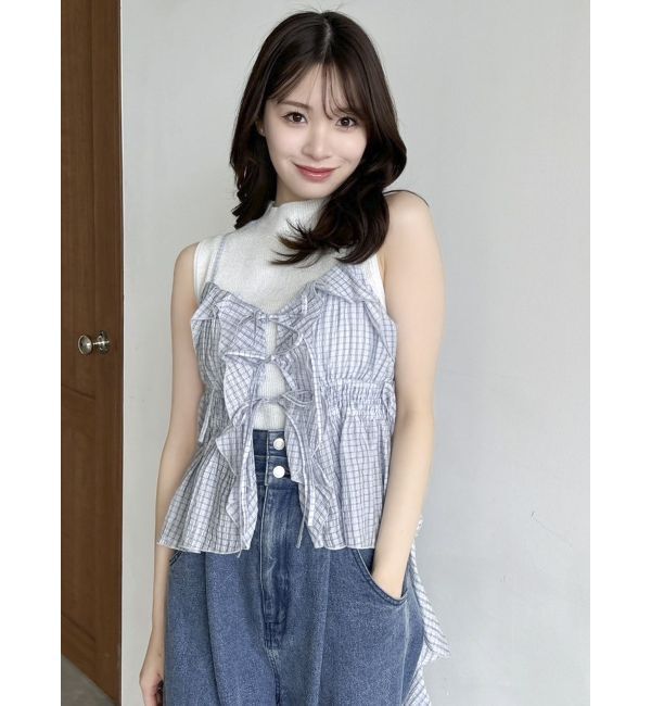 dazzlin「2WAYフルイドペプラムビスチェ」|キャミソール|