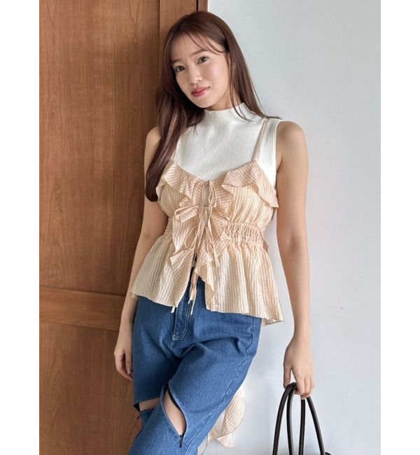 dazzlin「2WAYフルイドペプラムビスチェ」|キャミソール|