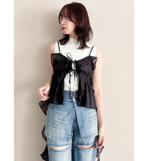 dazzlin「2WAYフルイドペプラムビスチェ」|キャミソール|