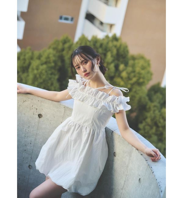 dazzlin「フリルバルーンワンピース」|ワンピース|ホワイト