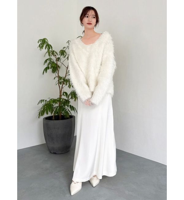 dazzlin「リップルカールVネックニット」|ニット・セーター|