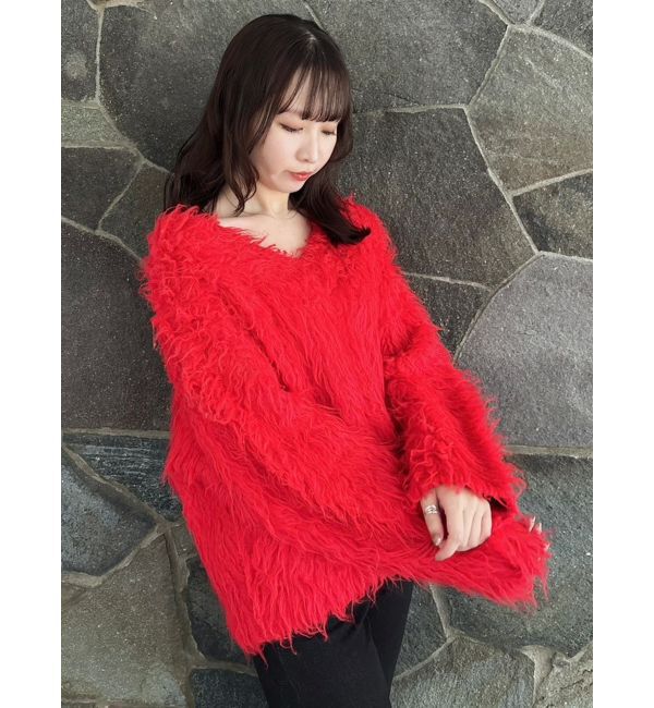 dazzlin「リップルカールVネックニット」|ニット・セーター|