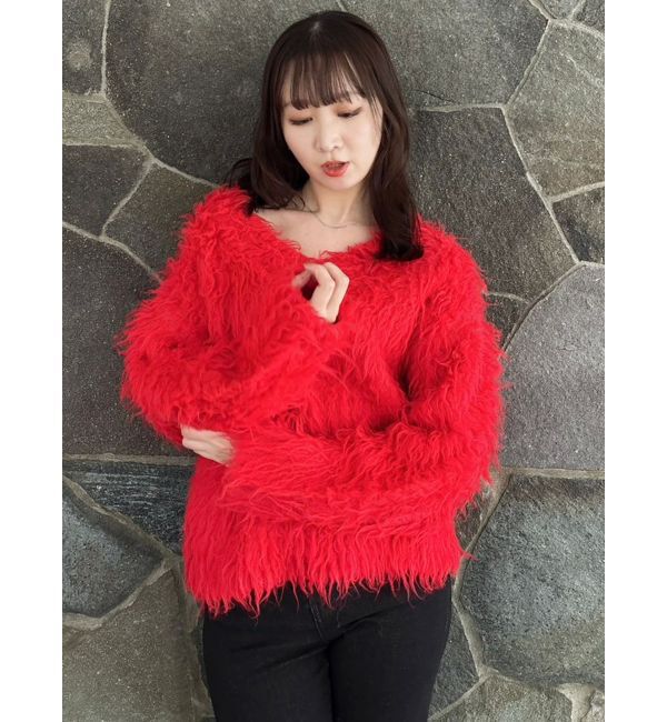 dazzlin「リップルカールVネックニット」|ニット・セーター|