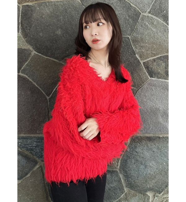 dazzlin「リップルカールVネックニット」|ニット・セーター|