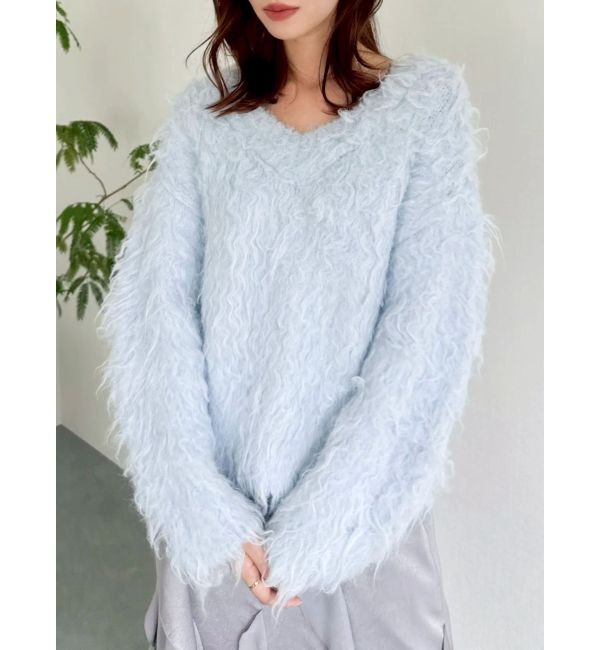 dazzlin「リップルカールVネックニット」|ニット・セーター|