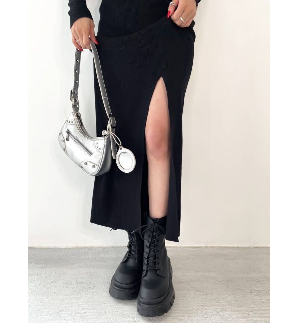 EMODA「カーブスリットマキシニットワンピース」|ワンピース|