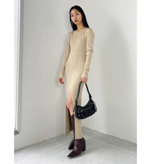 EMODA「カーブスリットマキシニットワンピース」|ワンピース|