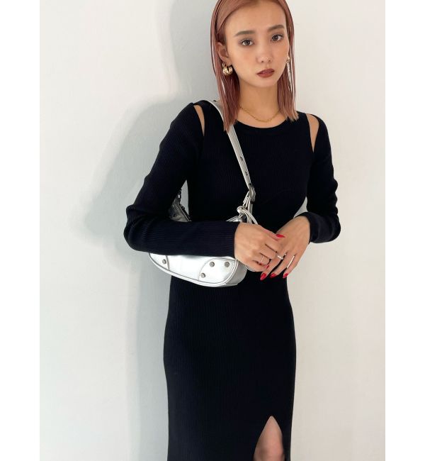 EMODA「カーブスリットマキシニットワンピース」|ワンピース|