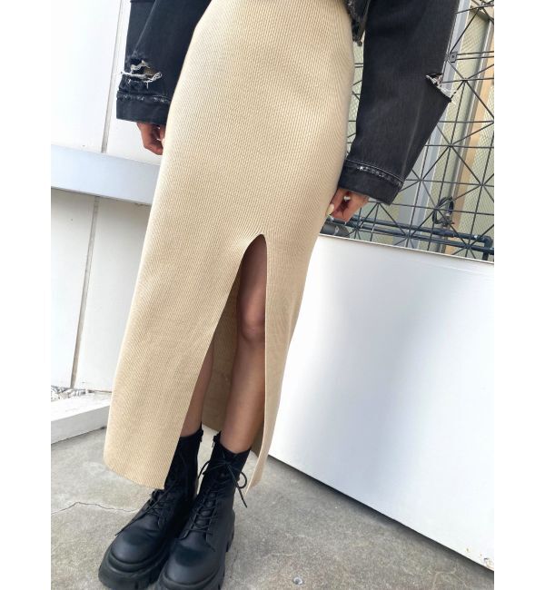 EMODA「カーブスリットマキシニットワンピース」|ワンピース|