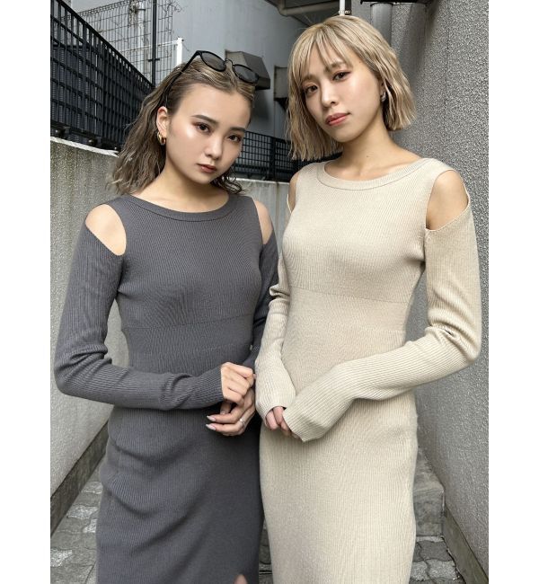 EMODA「カーブスリットマキシニットワンピース」|ワンピース|