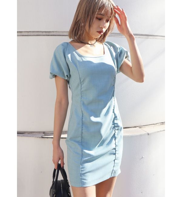 EMODA「パフミニワンピース」|ワンピース|ブルー