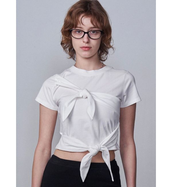 EMODA「ダブルリボンコンパクトTシャツ」|Tシャツ・カットソー|