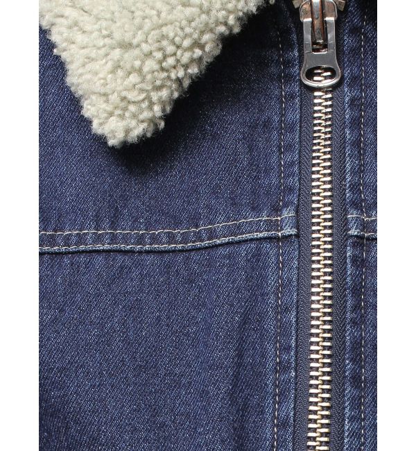 EMODA「ボアカラーデニムブルゾン」|ブルゾン・スタジャン|