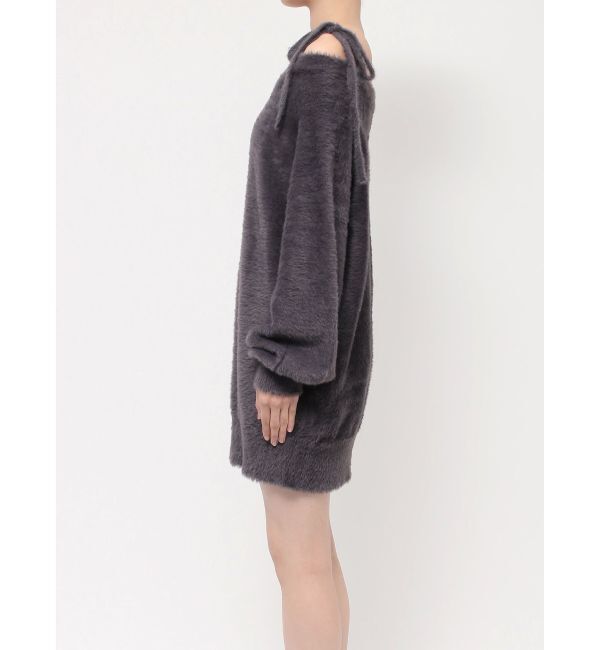 MERCURYDUO「ミニシャギーストラップミニニットワンピース」|ワンピース|