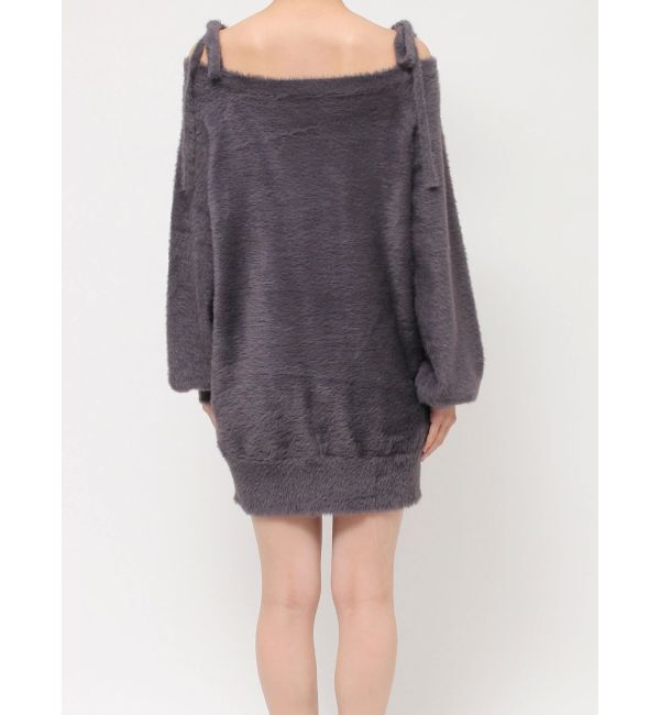 MERCURYDUO「ミニシャギーストラップミニニットワンピース」|ワンピース|