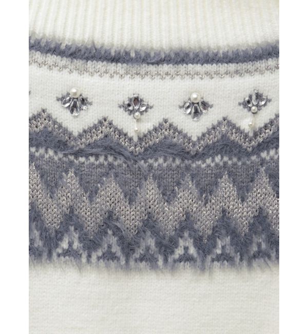 MERCURYDUO「ノルディック柄オフショルニットワンピース」|ワンピース|