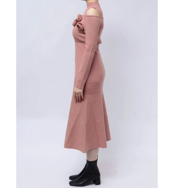 MERCURYDUO「ローズモチーフニットマーメイドワンピース」|ワンピース|