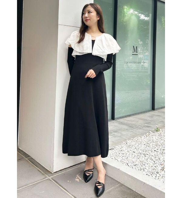 MERCURYDUO「ケープ付アームウォーマーニットワンピース」|ワンピース|