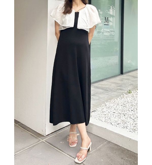 MERCURYDUO「ケープ付アームウォーマーニットワンピース」|ワンピース|