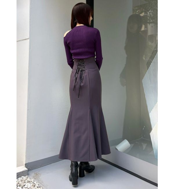 MERCURYDUO「ショルダーパールチェーンロングスリーブニット」|ニット・セーター|