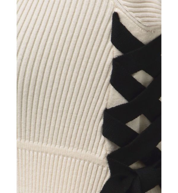 MERCURYDUO「サイドレースアップニットワンピース」|ワンピース|