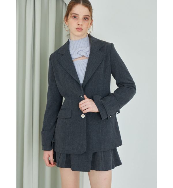 MERCURYDUO「フィットアンドフレアジャケット」|テーラードジャケット|チャコールグレー