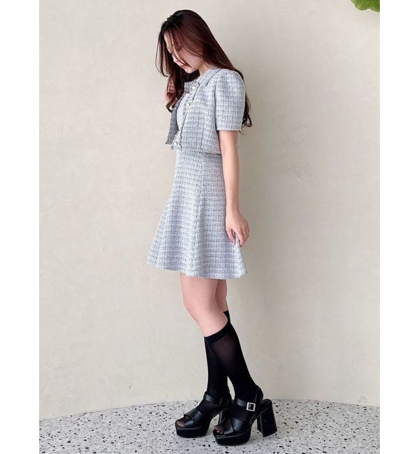 MERCURYDUO「ハーフスリーブツイードフィットジャケット」|その他|