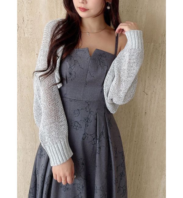 MERCURYDUO「スカシ編ミラメコンボレロカーディガン」|カーディガン|ライトグレー