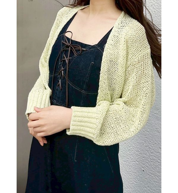 MERCURYDUO「スカシ編ミラメコンボレロカーディガン」|カーディガン|イエロー