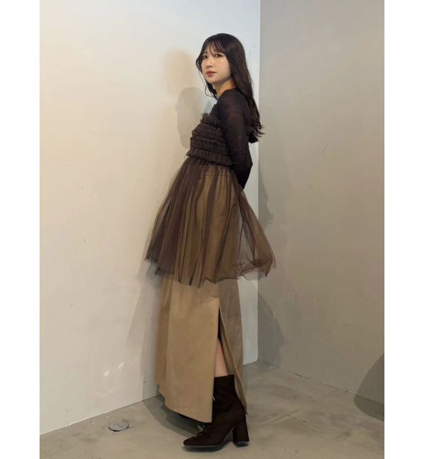 MERCURYDUO「【OUNNOUN】シアーウールリブニットトップス」|ニット・セーター|