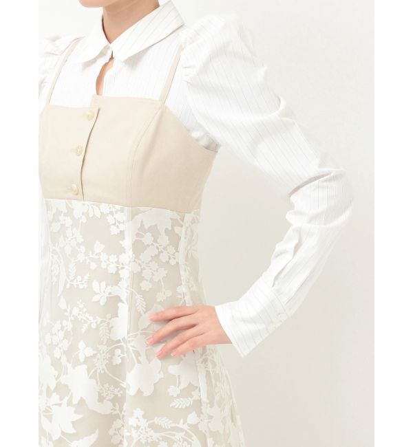 MERCURYDUO「アシメビスチェドッキングパワショルシャツワンピース」|ワンピース|