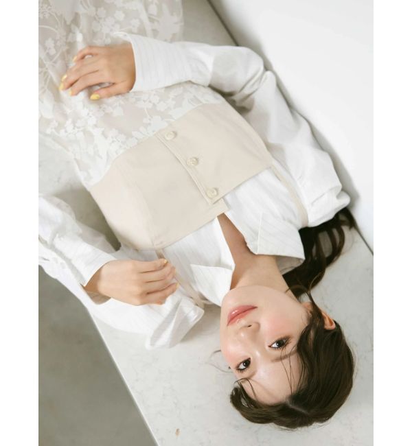 MERCURYDUO「アシメビスチェドッキングパワショルシャツワンピース」|ワンピース|