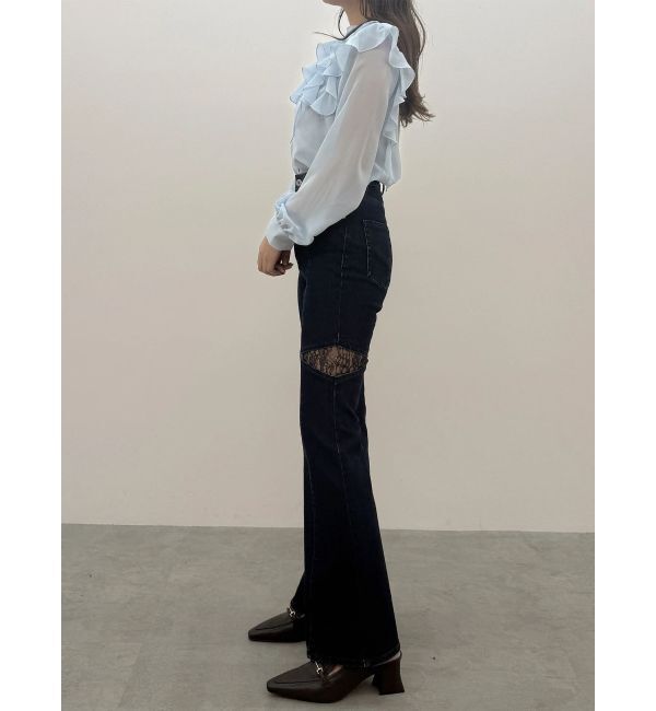 MERCURYDUO「シフォンロングスリーブラッフルブラウス」|シャツ・ブラウス|