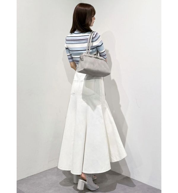 MERCURYDUO「デニムイレギュラーヘムフレアスカート」|スカート|