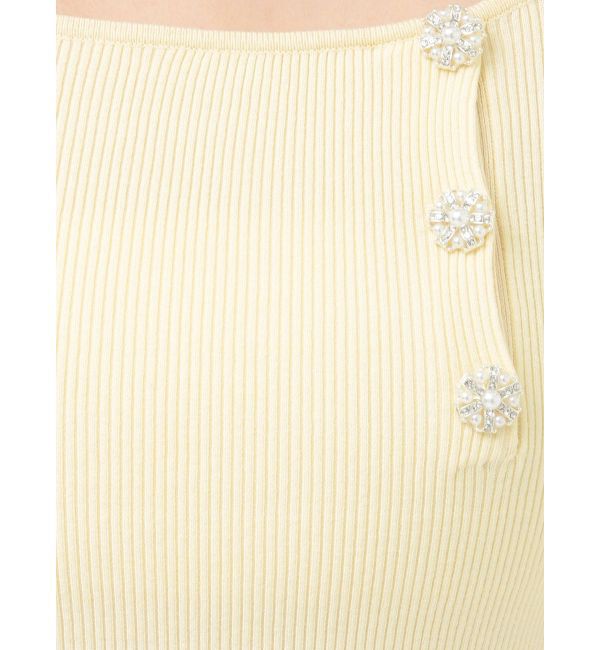 MERCURYDUO「サイドビジューボタンパフスリーブニット」|ニット・セーター|