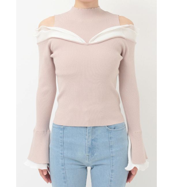 MERCURYDUO「プリーツフリル使いニット」|ニット・セーター|