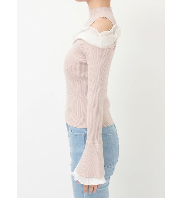 MERCURYDUO「プリーツフリル使いニット」|ニット・セーター|