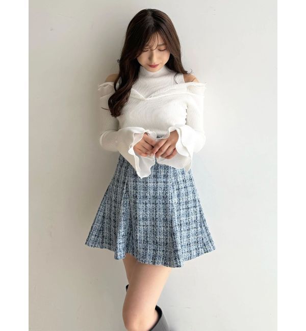 MERCURYDUO「プリーツフリル使いニット」|ニット・セーター|
