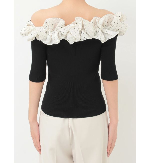 MERCURYDUO「2WAY異素材ランダムラッフルニット」|ニット・セーター|