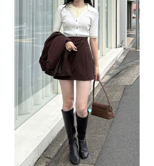 MERCURYDUO「バイカラーフェイクレイヤードニット」|ニット・セーター|